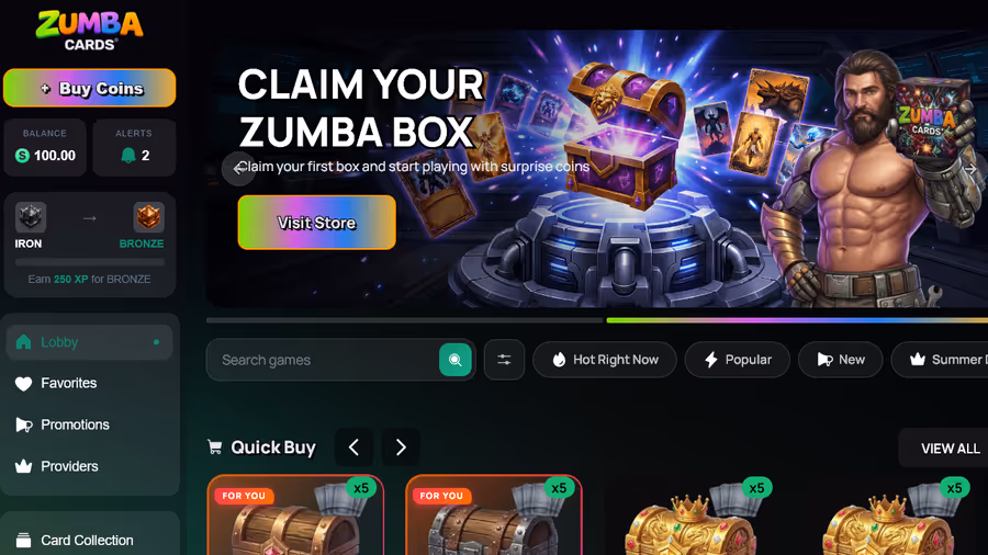 ZumbaCards homepage image